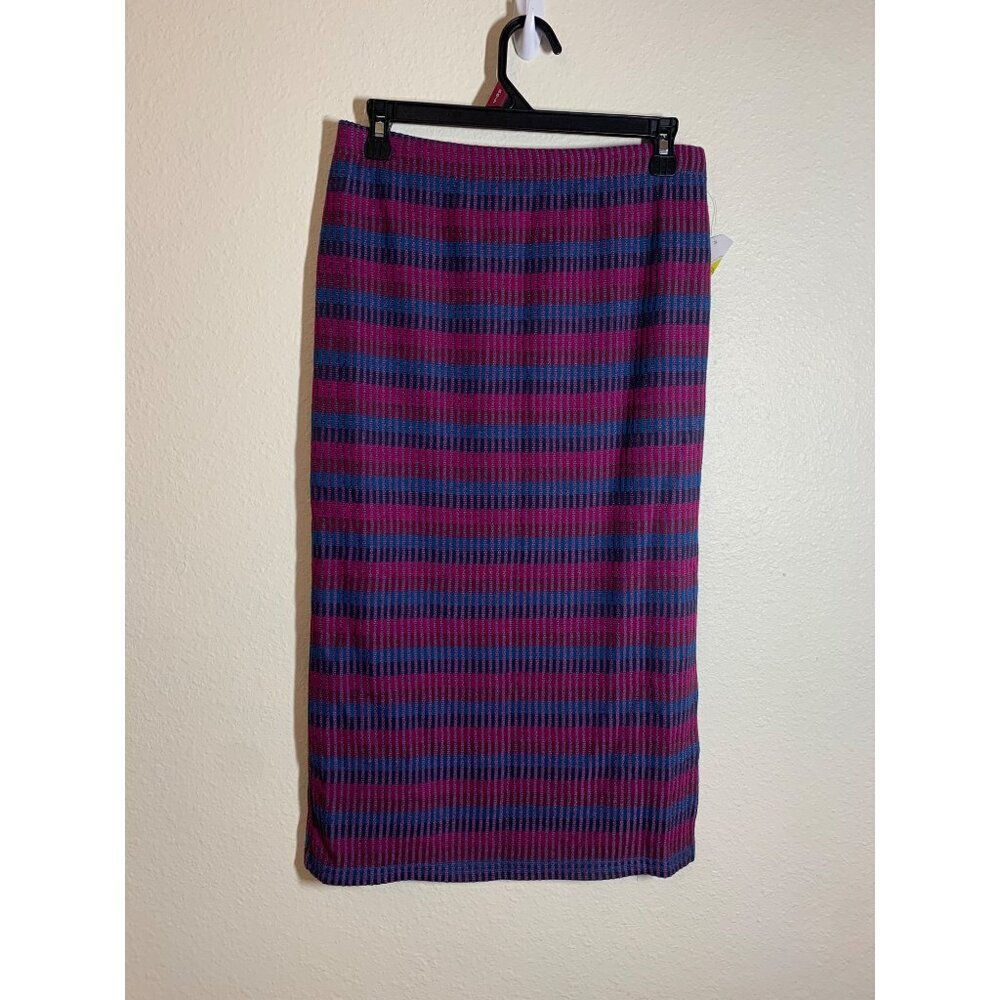 NWT Time & Tru Knit Skirt Midi Pencil Colorful Y2K Business Casual Sz Small 4/6